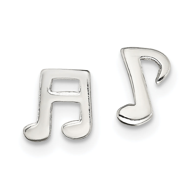 Sterling Silver Polished Left And Right Music Notes Post Earrings