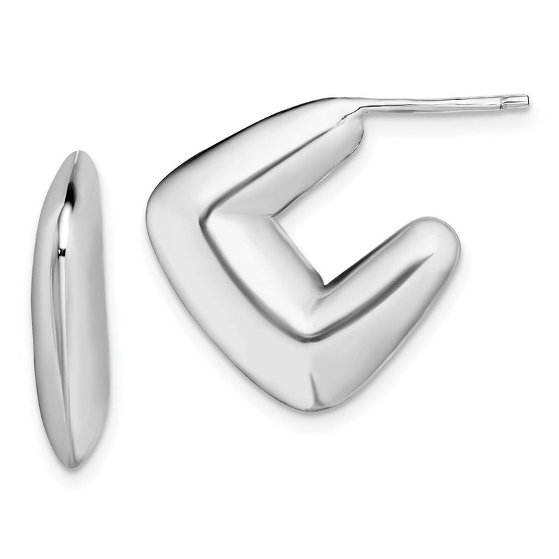 Sterling Silver Rhodium-Plated Post Earrings