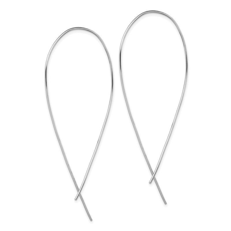 Sterling Silver Rhodium-Plated Polished Threader Earrings