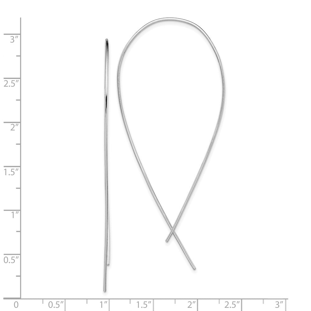 Sterling Silver Rhodium-Plated Polished Threader Earrings