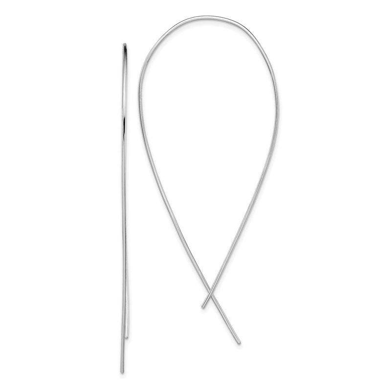 Sterling Silver Rhodium-Plated Polished Threader Earrings