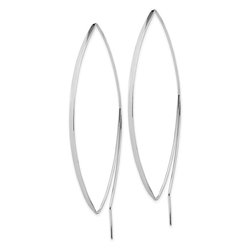 Sterling Silver Rhodium-Plated Polished Threader Earrings