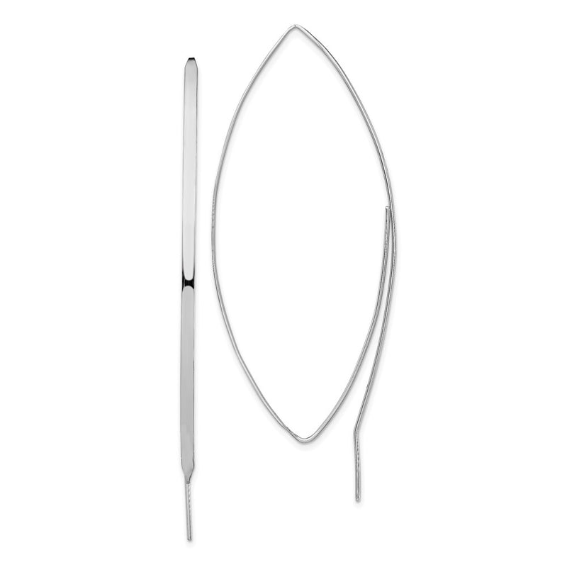 Sterling Silver Rhodium-Plated Polished Threader Earrings