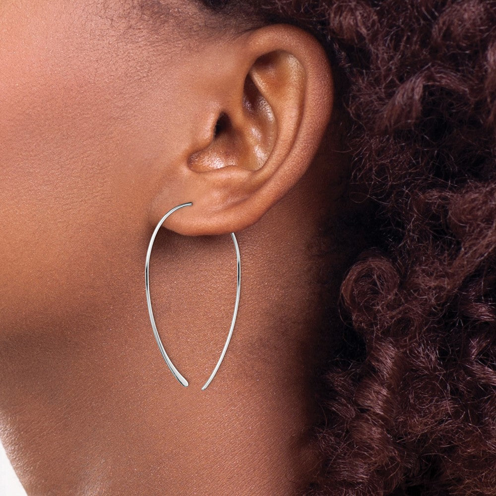 Sterling Silver Rhodium-Plated Threader Earrings
