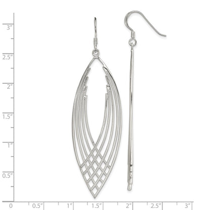 Sterling Silver Polished Fancy Dangle Shepherd Hook Earrings