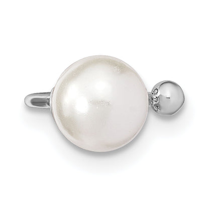 Sterling Silver Rhodium-Plated Polished Mother Of Pearl Single Cuff Earring