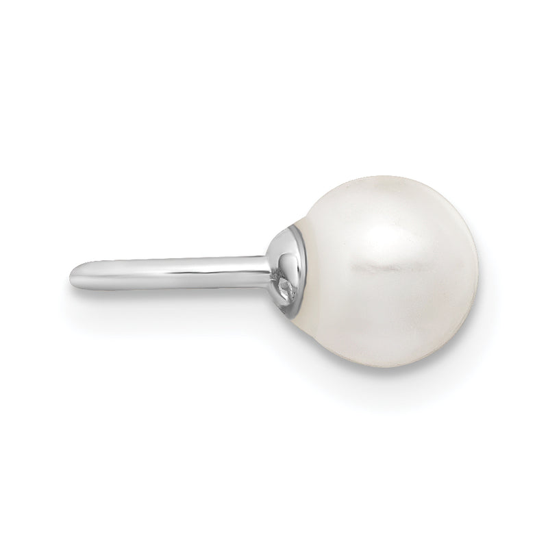 Sterling Silver Rhodium-Plated Polished Mother Of Pearl Single Cuff Earring
