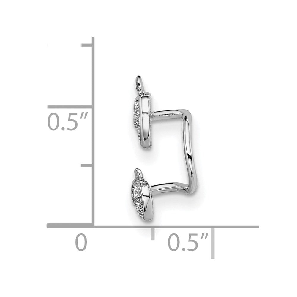 Sterling Silver Rhodium-Plated Cz Double Apple Right Cuff Earring