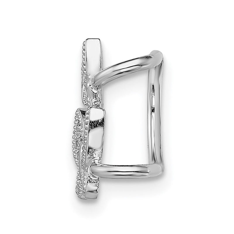 Sterling Silver Rhodium-Plated Cz Double Butterfly Left Cuff Earring