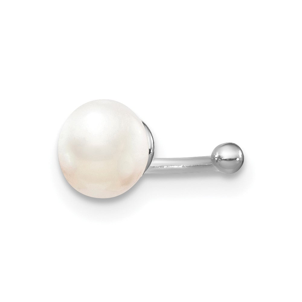 Sterling Silver Rhodium-Plated Fwc Pearl Pair Of Cuff Earrings