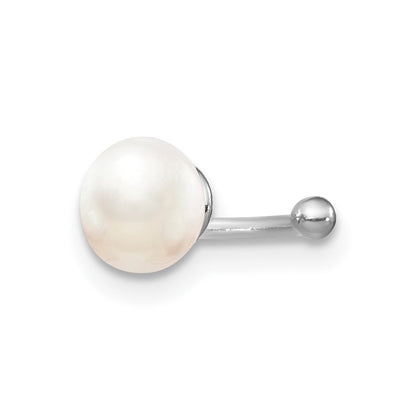 Sterling Silver Rhodium-Plated Fwc Pearl Pair Of Cuff Earrings