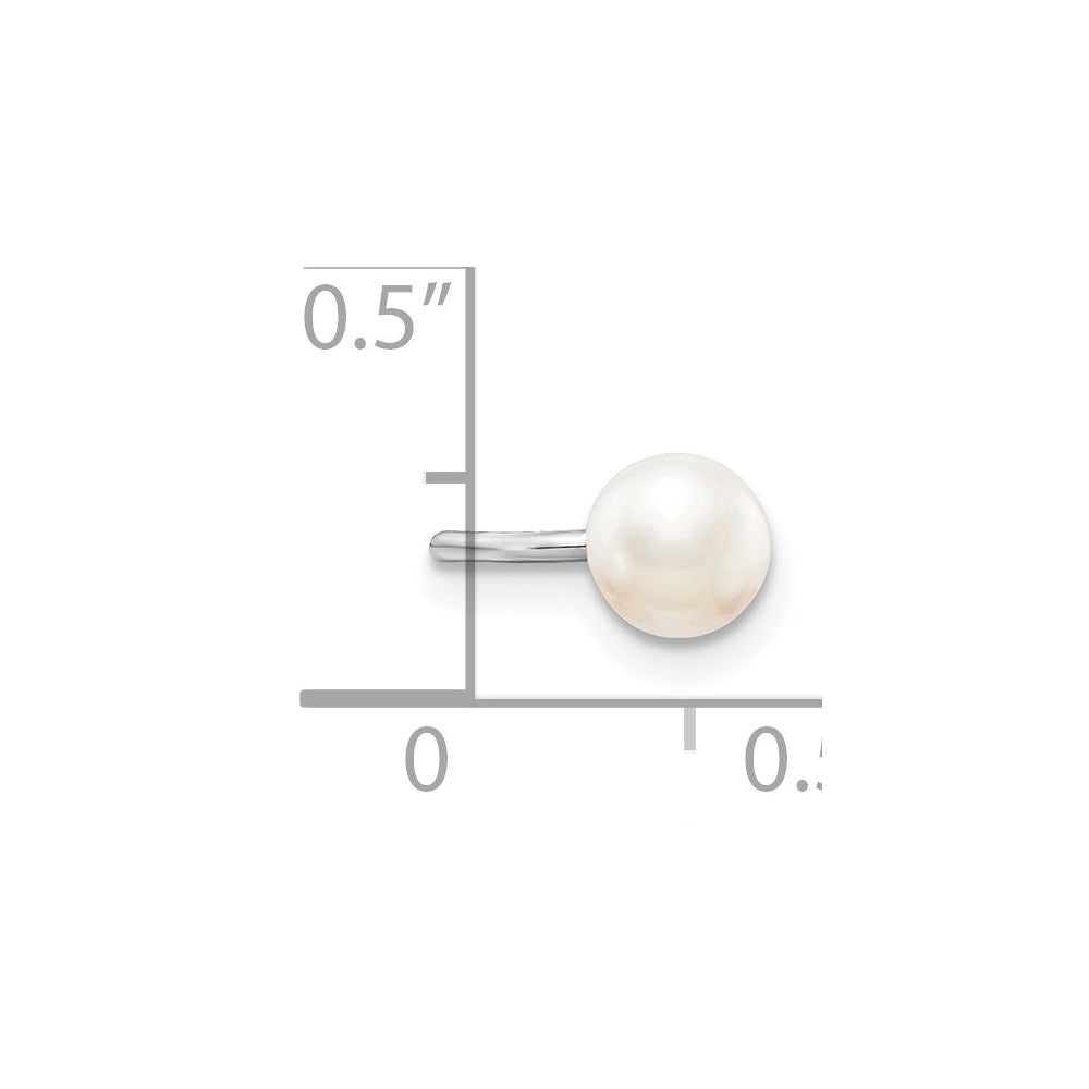 Sterling Silver Rhodium-Plated Fwc Pearl Pair Of Cuff Earrings