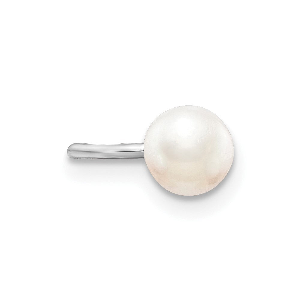 Sterling Silver Rhodium-Plated Fwc Pearl Pair Of Cuff Earrings