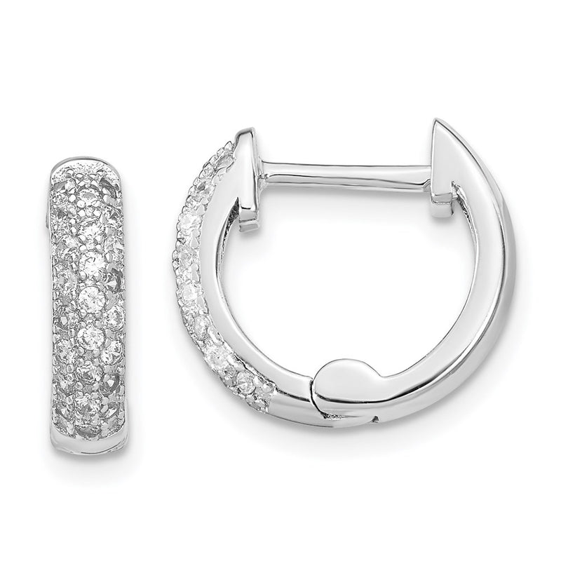 Sterling Silver Rh 7-8mm Wte/Blk Fwc Pearl Cz Changeable Earring