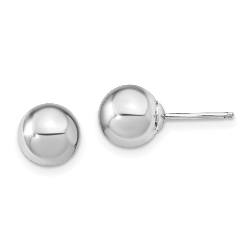 Sterling Silver Rh-Pl 8-9mm Plum/Wht Imitat Shell Pearl Post 3 Earring Set