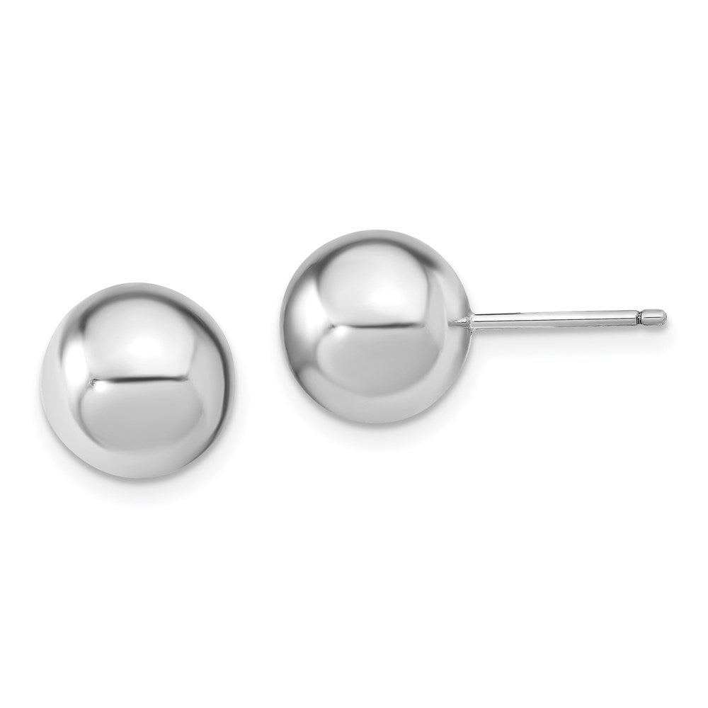 Sterling Silver Set Of Three 10mm To 11mm Rhodium-Plated Silver, White And Grey Imitation Shell Pearl Earrings