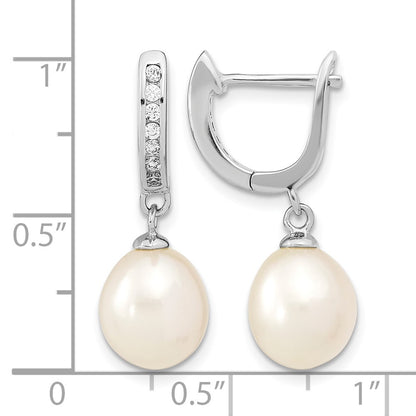 sterling-silver-rhodium-plated-8-9mm-rice-fwc-pearl-cz-dangle-hoop-earrings