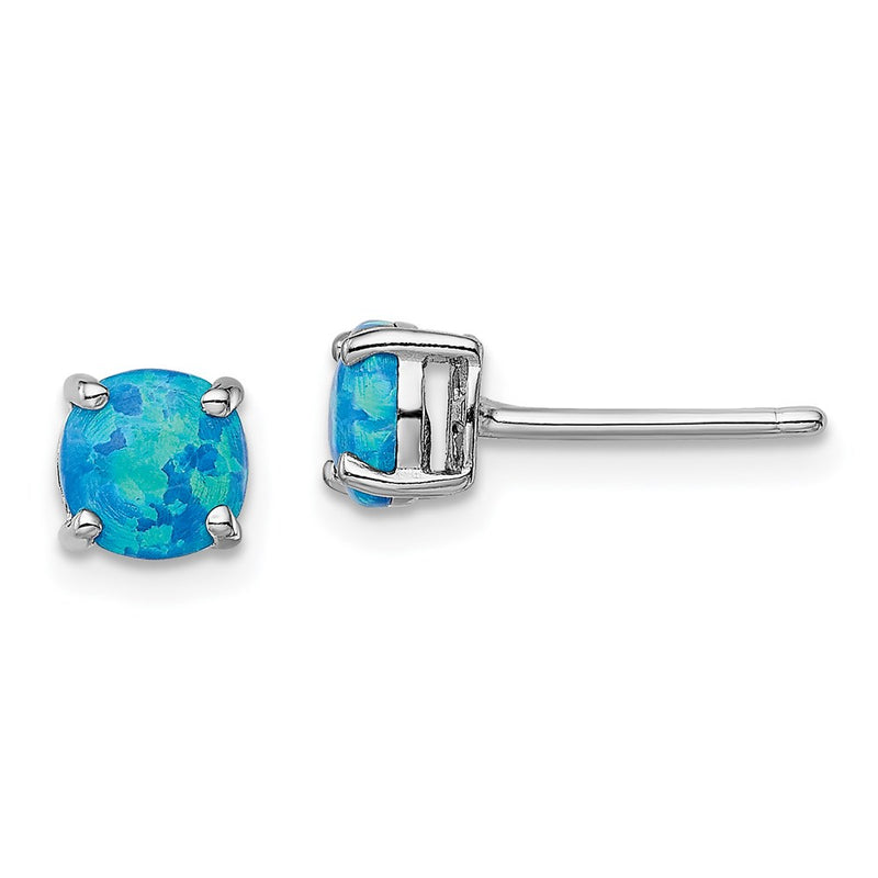 Sterling Silver Rhodium-Plated White/Pink/Blue Cr. Opal Set/3 Earrings