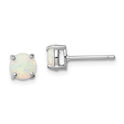 Sterling Silver Rhodium-Plated White/Pink/Blue Cr. Opal Set/3 Earrings