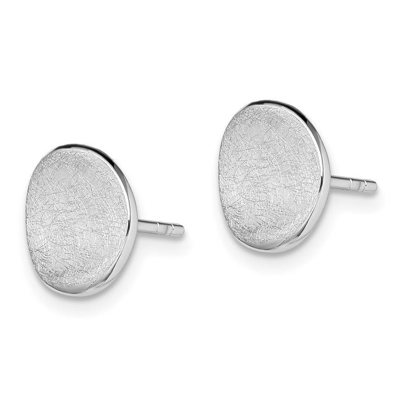 Sterling Silver Rhodium-Plated Scratch Finish Post Earrings