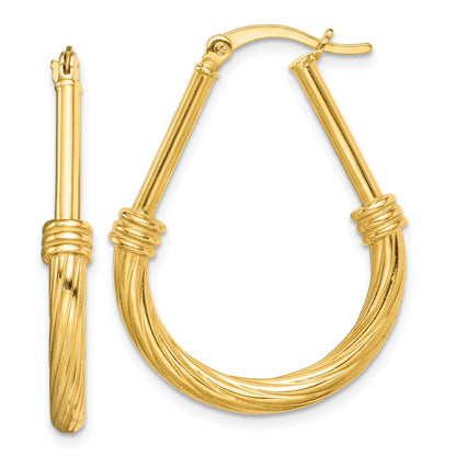 Sterling Silver Gold Tone Textured Hoop Earrings