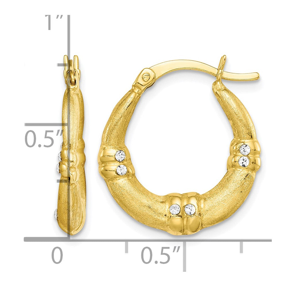 sterling-silver-gold-tone-and-cz-textured-hoop-earrings