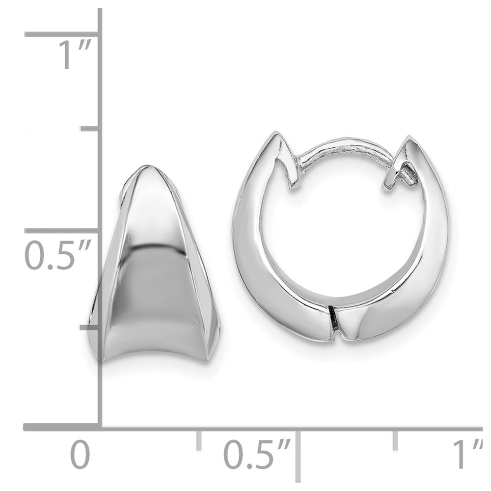 Sterling Silver Rhodium-Plated Hinged Hoop Earrings