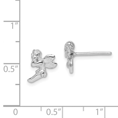 Sterling Silver Rhodium-Plated Fairy Post Earrings
