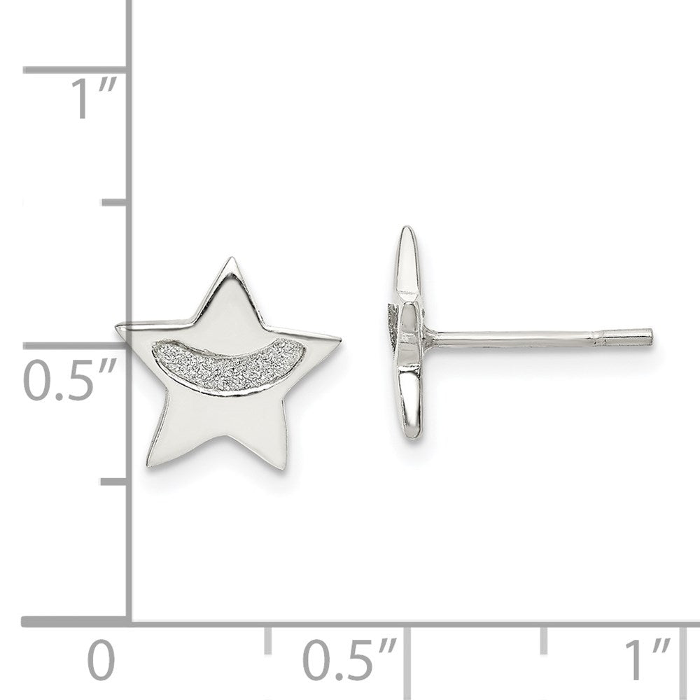 Sterling Silver Glitter Star Earrings