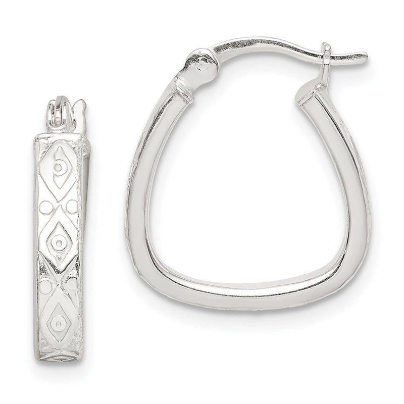 Sterling Silver Patterned 3mm Hoop Earrings