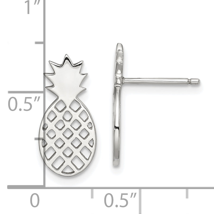 Sterling Silver Pineapple Stud Earrings