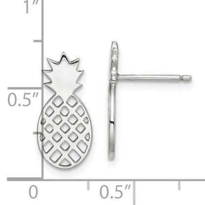 Sterling Silver Pineapple Stud Earrings