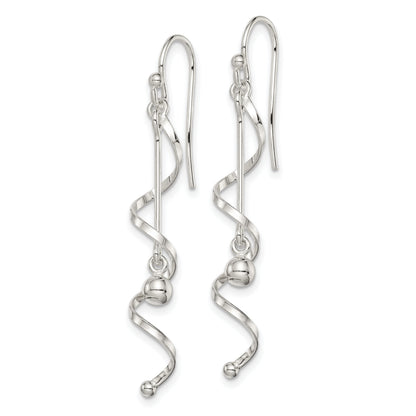 Sterling Silver Polished Twisted Dangle Earrings