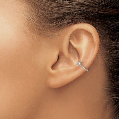 Sterling Silver Rhodium-Plated Polished Ball Pair Of Cuff Earrings