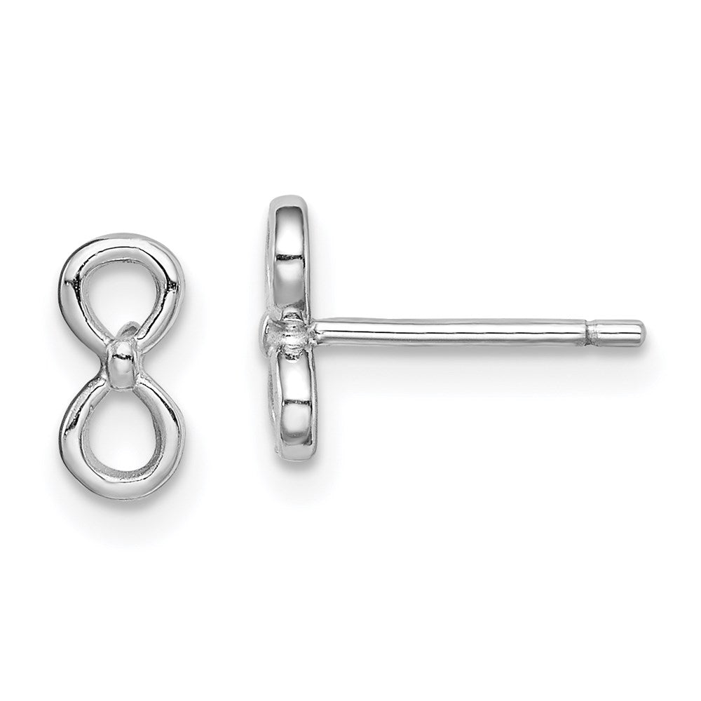 Sterling Silver Rhodium-Plated Infinity Post Earrings