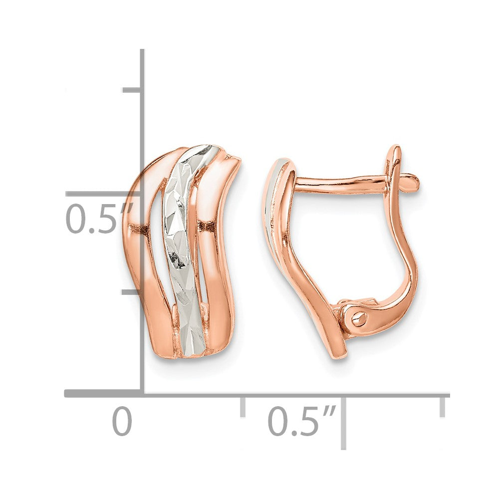 sterling-silver-rose-tone-and-diamond-cut-hoop-earrings