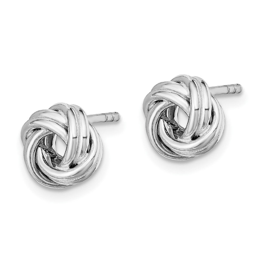 Sterling Silver Rhodium Plated Love Knot Post Earrings