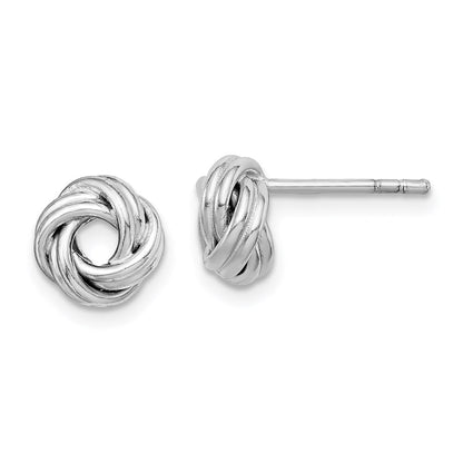 Sterling Silver Rhodium Plated Love Knot Post Earrings