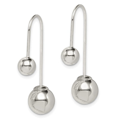 Sterling Silver Polished Front And Back Dangle Earrings