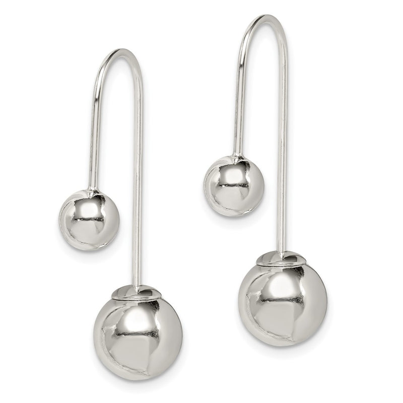 Sterling Silver Polished Front And Back Dangle Earrings