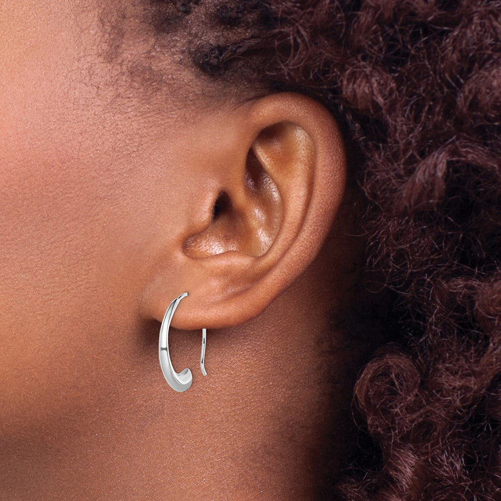 Sterling Silver Rhodium-Plated Threader Dangle Earrings