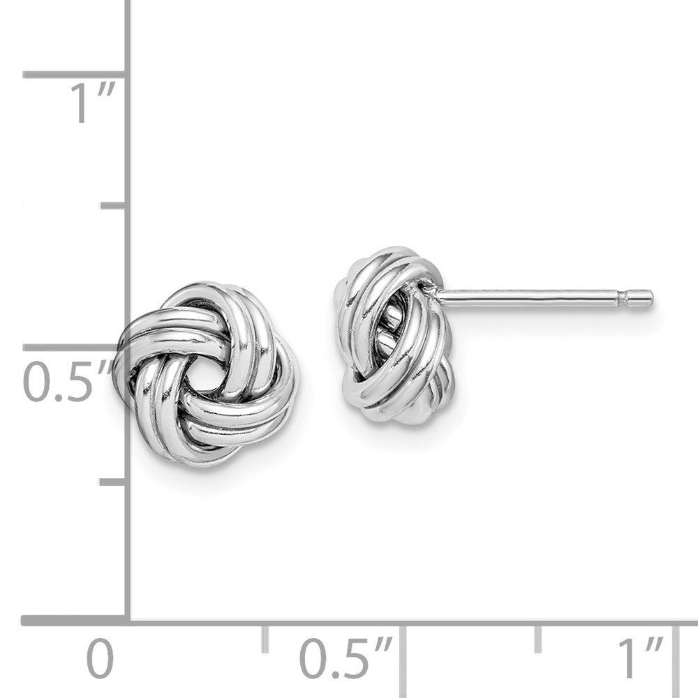 Sterling Silver Rhodium-Plated Polished Love Knot Post Earrings