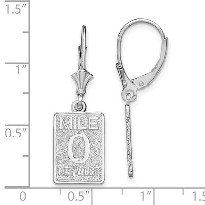 Sterling Silver Polished Mile 0 Key West Leverback Earrings