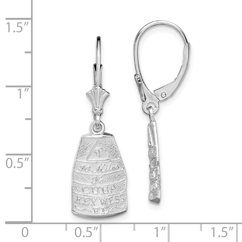 Sterling Silver Polished Key West,Fl Leverback Earrings