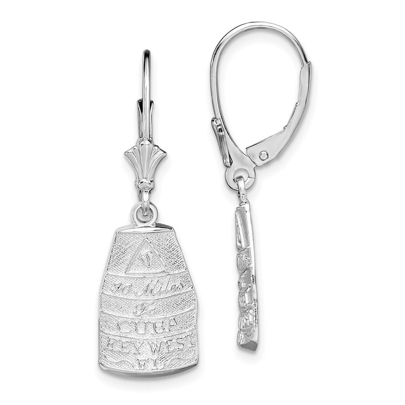 Sterling Silver Polished Key West,Fl Leverback Earrings