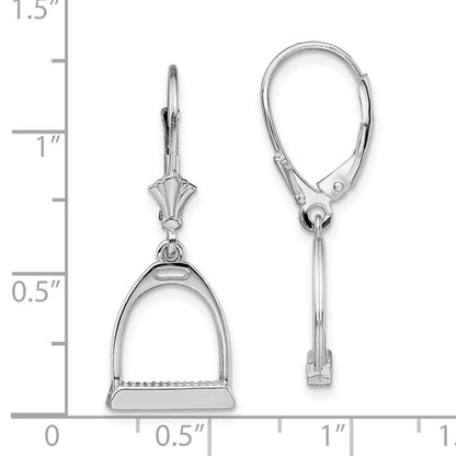Sterling Silver De-Ani Rhodium-Plated Polished 3D Small Stirrup Leverback Earrings