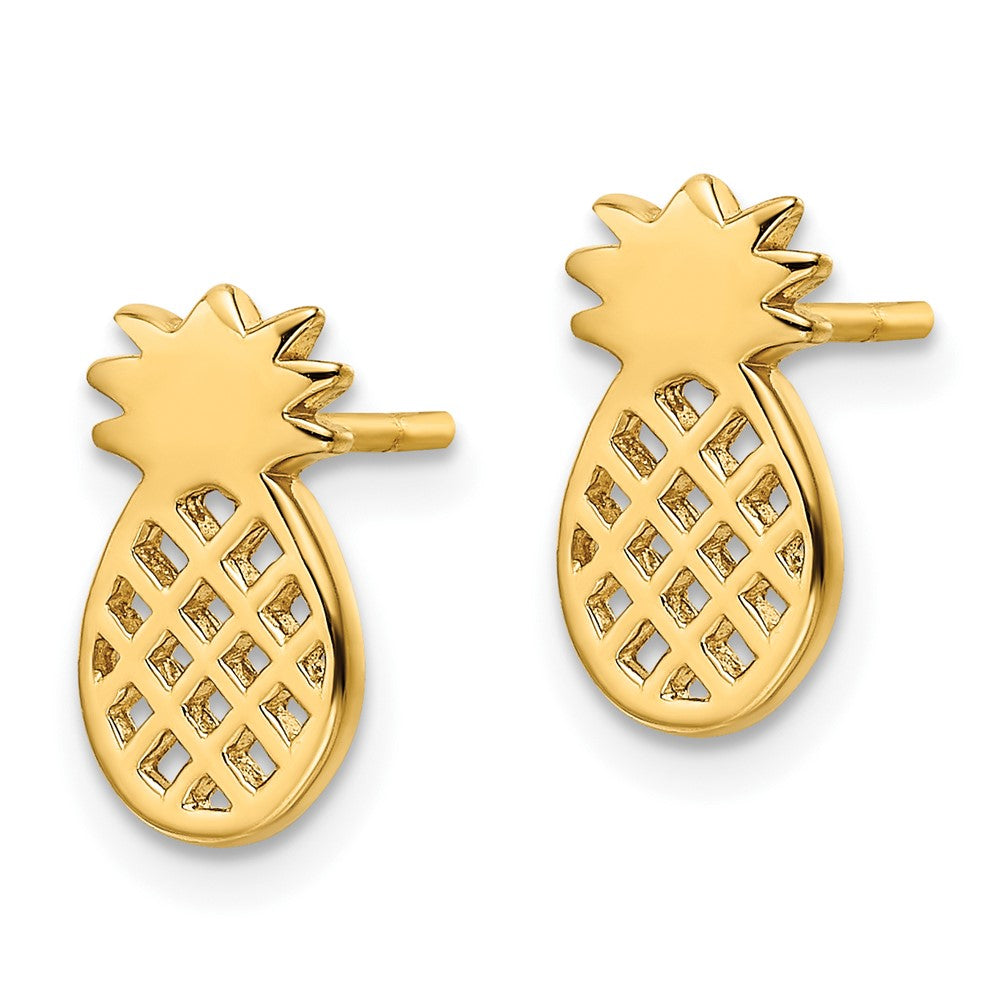 Ss/Gold Plated Sterling Silver Gold-Plated Pineapple Post Earrings