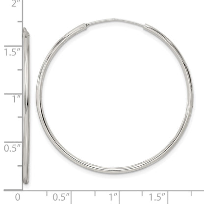 Sterling Silver Diamond-Cut 1.5X40mm Endless Tube Hoop Earrings