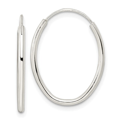 Sterling Silver Polished Endless Oval Hoop Earrings