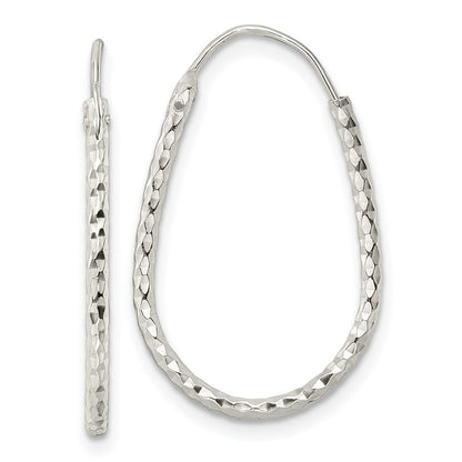 Sterling Silver Polished D/C Endless Hoop Earrings